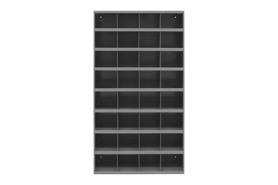 12" Deep, Tall 32 Opening Bin, Gray