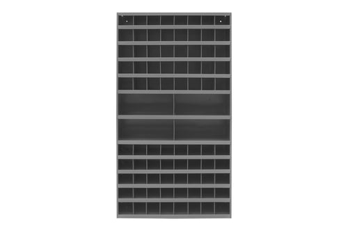 12" Deep, Tall 84 Opening Bin, Gray