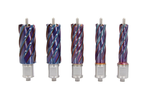 5 Piece Set with 2" Depth of Cut - nACo (Nano-Composite) Coated Blue Annular Cutter