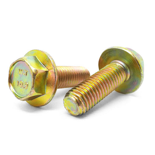 M6-1.0x10 Class 10.9 Hex Flange Bolts Zinc Yellow