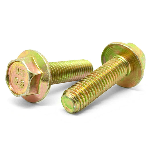 M8-1.25x20 Class 8.8 Hex Flange Bolts Zinc Yellow