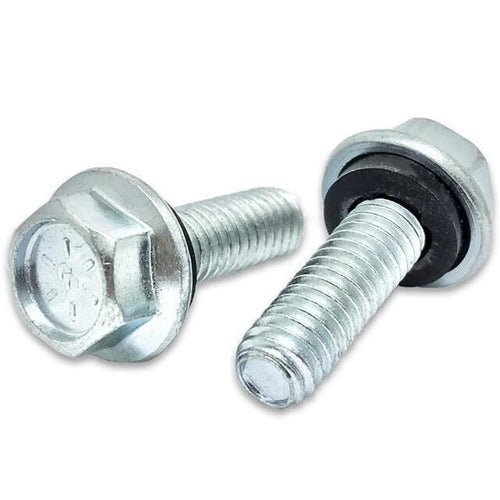5/16-18x1-3/4" Grade 8 Hex Flange Grain Bin Bolts Rubber Washer Zinc