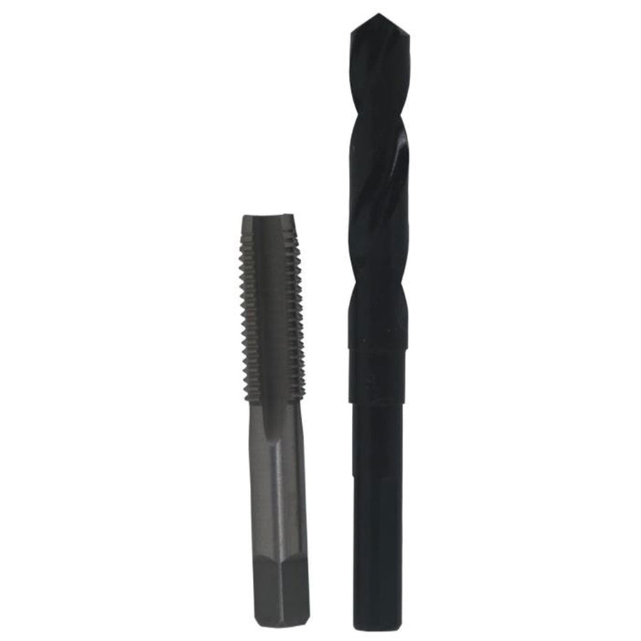 1"-12 HSS Plug Tap and 59/64" HSS 1/2" Shank Drill Bit