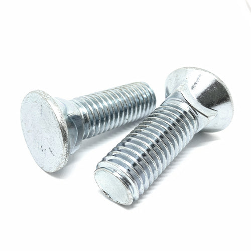 1/2-13x2-1/4" #3 Flat Round Head Grade 5 Plow Bolts Zinc