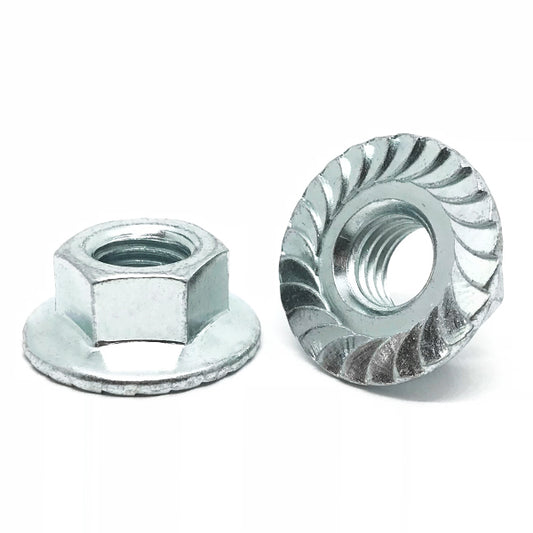 1/2"-13 Case Hard Steel Large Serrated Hex Flange Lock Nuts Zinc