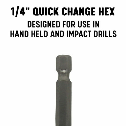 13 Piece Cobalt Quick Change Hex Shank Drill Bit Set 1/16" - 1/4" Plastic Case