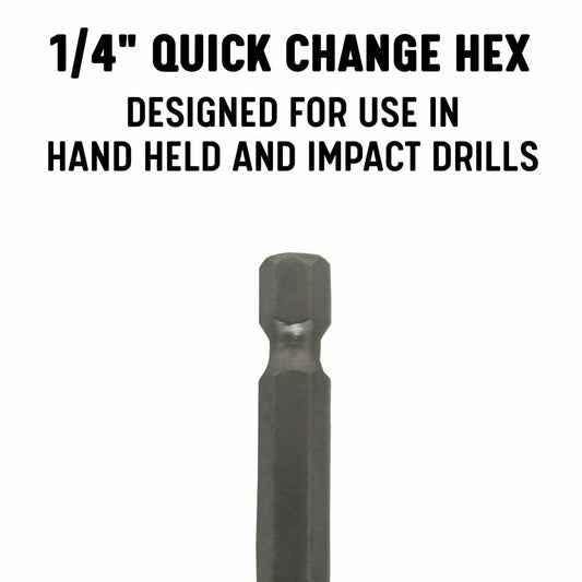 15 Piece Cobalt Quick Change Hex Shank Drill Bit Set 1/16" - 1/2" Plastic Case