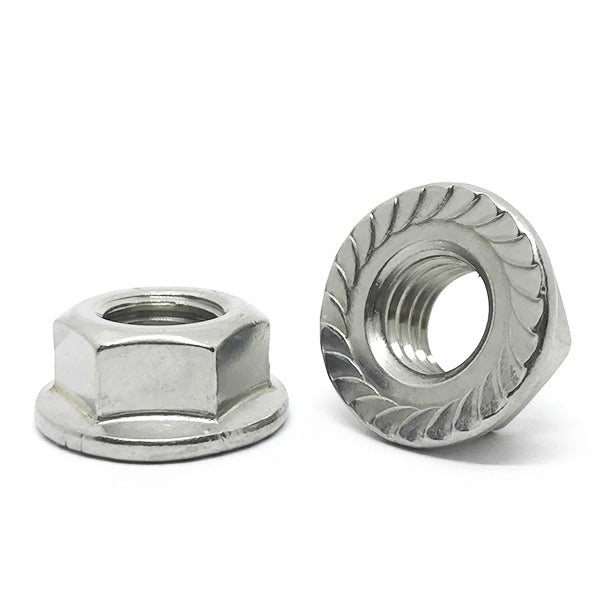 5/16"-18 316 Stainless Steel Serrated Hex Flange Lock Nuts