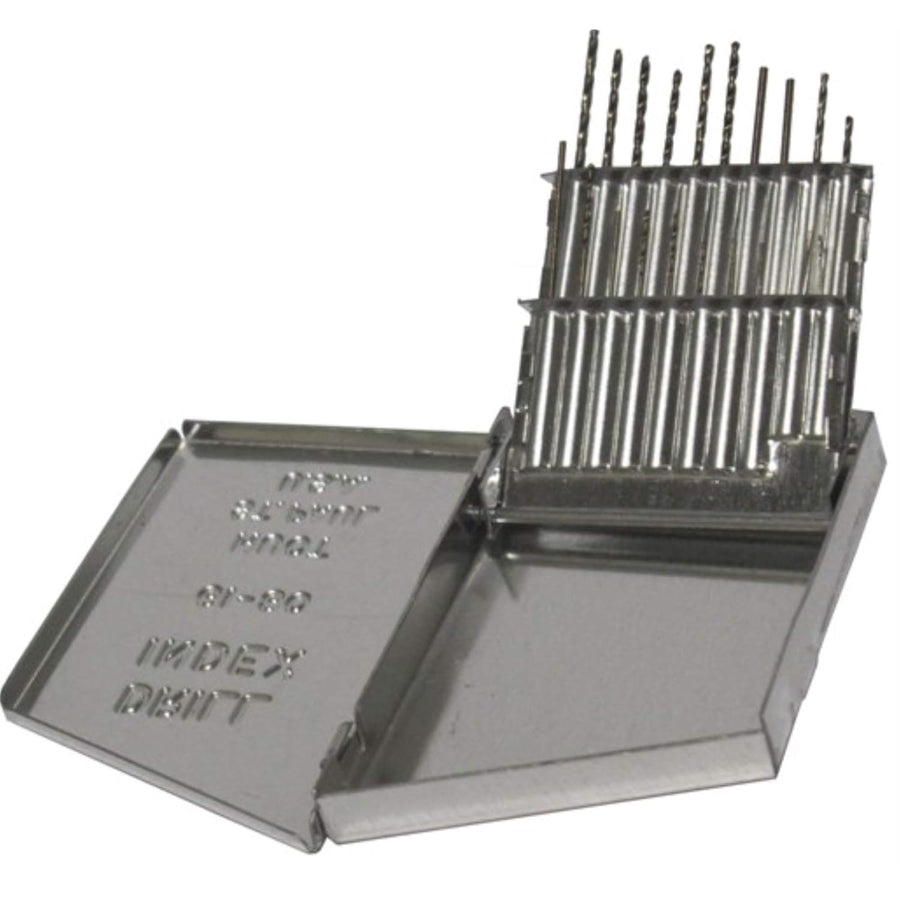 20 Piece HSS Black Oxide Jobber Length Drill Bit Set, D/AN, #61 - #80