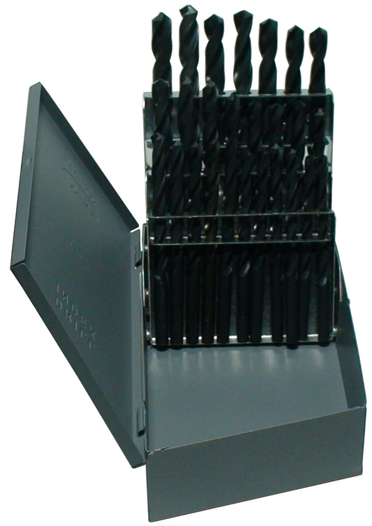 26 Piece HSS Black Oxide Jobber Length Split Point Drill Bit Set, D/ASP, A -Z