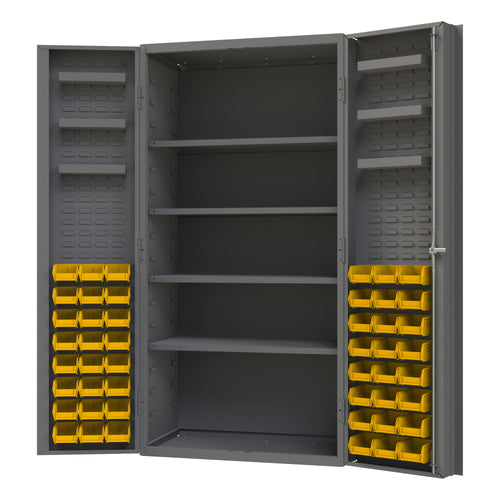 Cabinet, 4 Shelves, 48 Yellow Bins