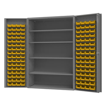 Cabinet, 4 Shelves, 128 Yellow Bins