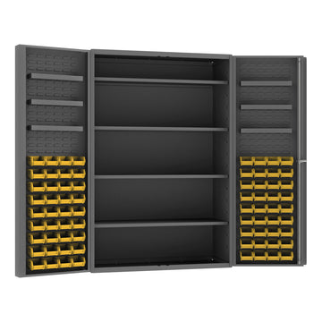 Cabinet, 4 Shelves, 72 Yellow Bins