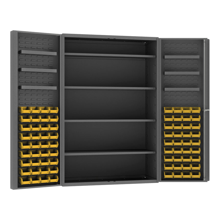 Cabinet, 4 Shelves, 72 Yellow Bins