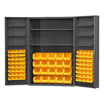 Cabinet, 2 Shelves, 84 Yellow Bins