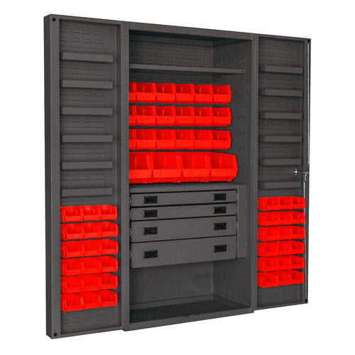 4 Drawer Cabinet, 2 Shelves, 58 Bins