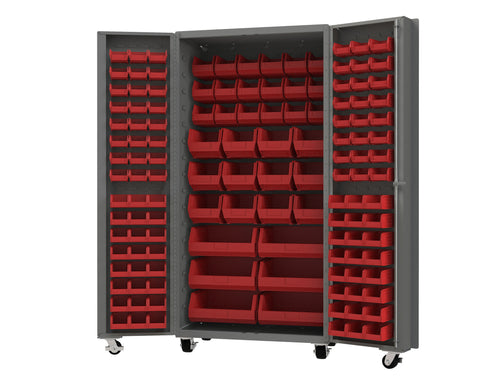 Mobile Bin Cabinet, 132 Bins