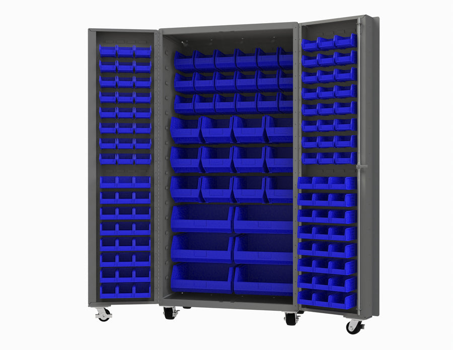 Mobile Bin Cabinet, 132 Bins