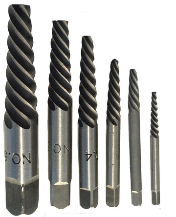 #1-6 Carbon Steel Spiral Flute Screw Extractor Set