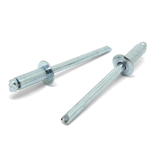 1/8" Dia 5/16"-3/8" (46)  Grip - Dome Head Blind Rivets Steel/Steel Mandrel Zinc