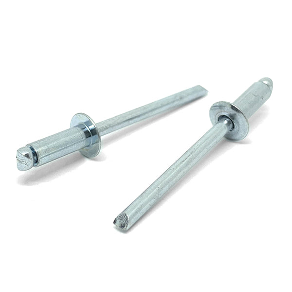 1/8" Dia 3/16"-1/4" (44) Grip - Dome Head Blind Rivets Steel/Steel Mandrel Zinc