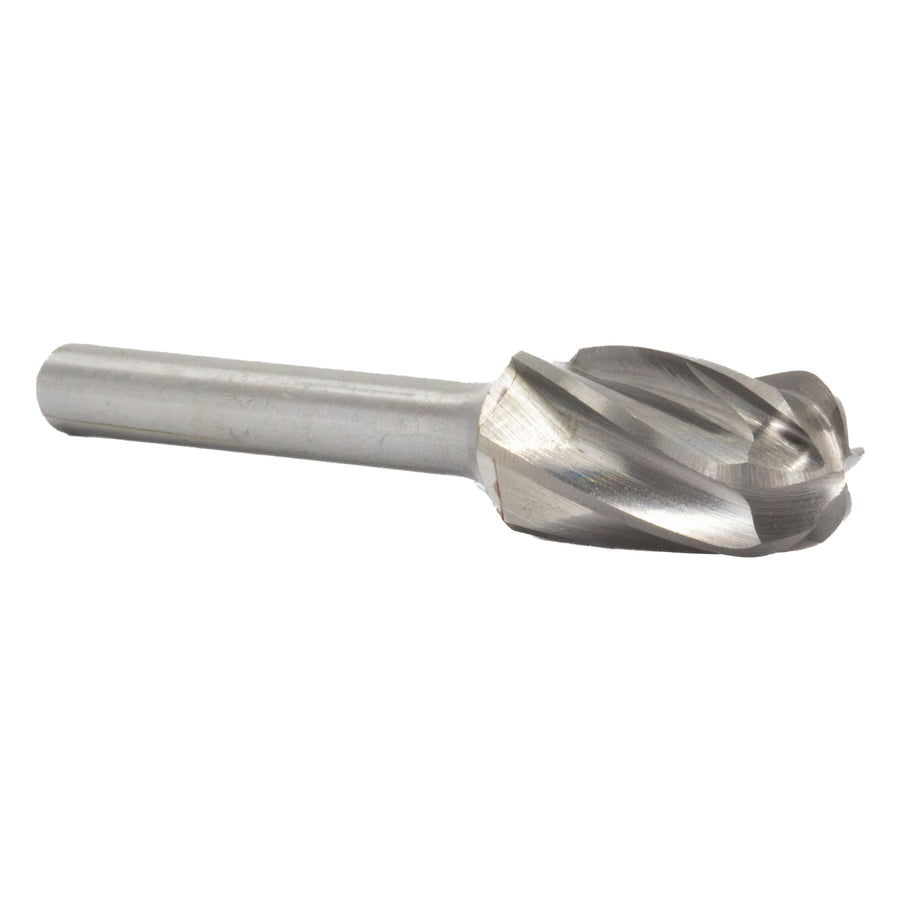 SC-3NF 3/8" X 3/4" Cylindrical Radius End Carbide Bur 1/4" Shank for Aluminum