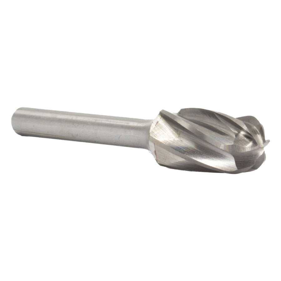 SC-3NF 3/8" X 3/4" Cylindrical Radius End Carbide Bur 1/4" Shank for Aluminum