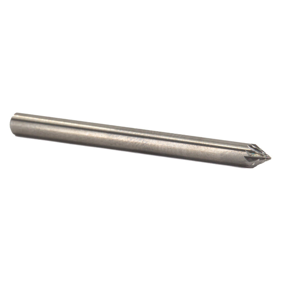 SJ-81 3/16" X 3/16" 60 Include Angle Carbide Bur 3/16" Shank