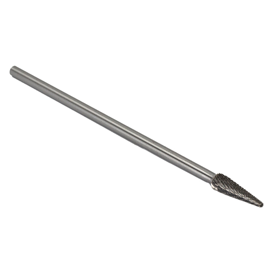SL-3 3/8" X 1-1/16" 6" Long Shank Cone Radius End Carbide Bur 1/4" Shank