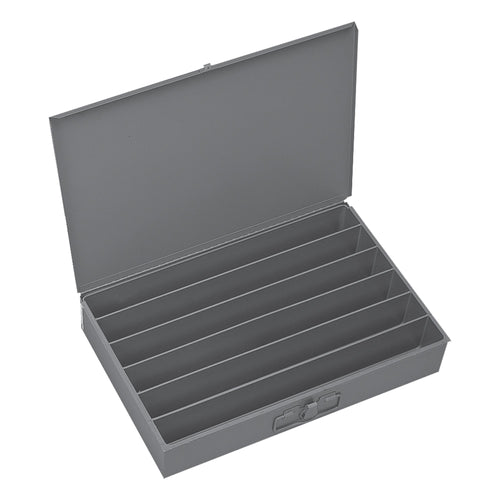 6 Horizontal Hole Large Metal Locking Drawer Compartment Box