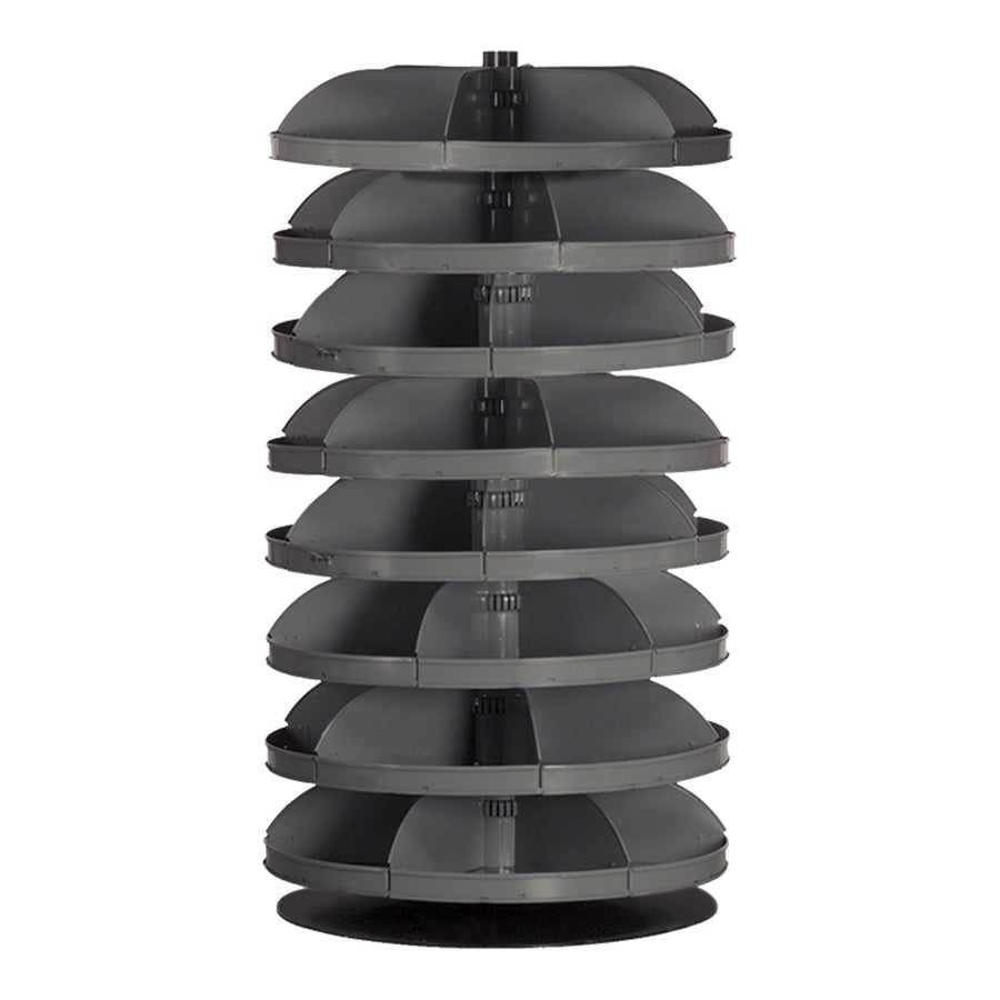 34" Metal Revolving Rotabin with 8 Shelves