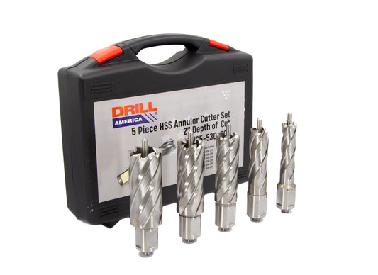Annular Cutter Set 5 Pieces 2 Inch Depth of Cut