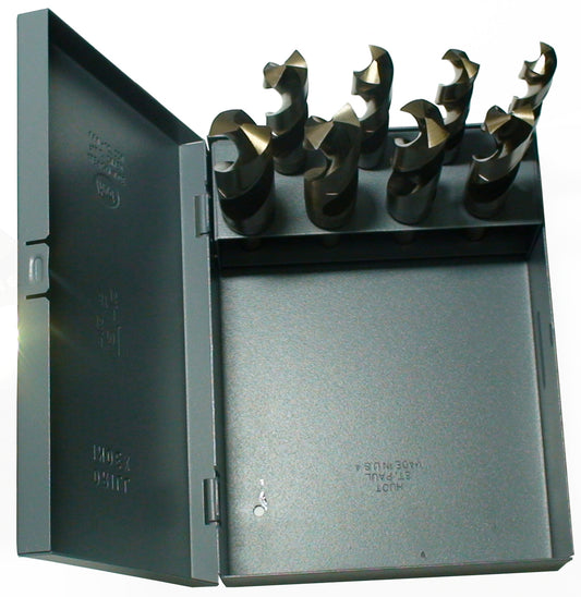 8 Piece Cobalt Drill Bit Set with Reduced 1/2" Shank, 9/16" - 1", DWDCO