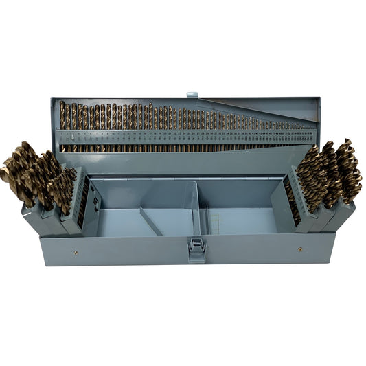 115 Piece Cobalt Jobber Length Drill Bit Set, 1/16" - 1/2" A - Z and #1-#60, DWDCO Series