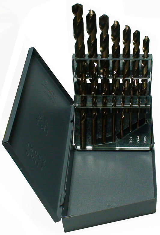15 Piece Cobalt Jobber Length Drill Bit Set, 1/16" - 1/2", DWDCO Series