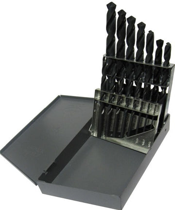 15 Piece HSS Black Oxide Stub (Screw Machine) Split Point Drill Bit Set, D/ASP, 1/16" - 1/2"