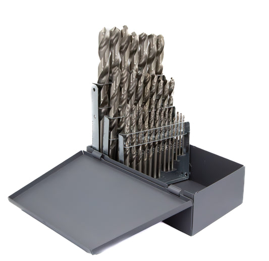 29 Piece HSS Polished Jobber Length Drill Bit Set, 1/16" - 1/2", DWDP Series