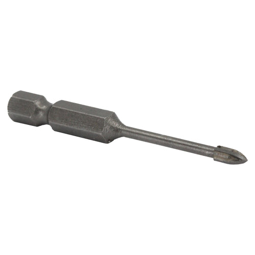 1/8" Carbide Tipped 4 Flute Glass & Tile Drill Bit with Hex Shank