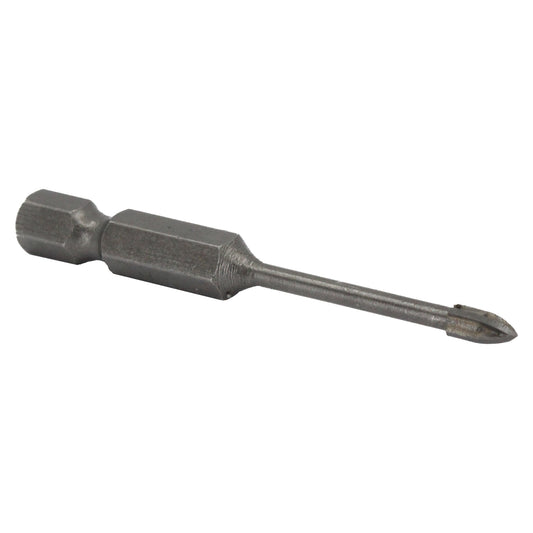 1/8" Carbide Tipped 4 Flute Glass & Tile Drill Bit with Hex Shank