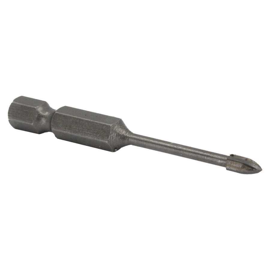 1/8" Carbide Tipped 4 Flute Glass & Tile Drill Bit with Hex Shank