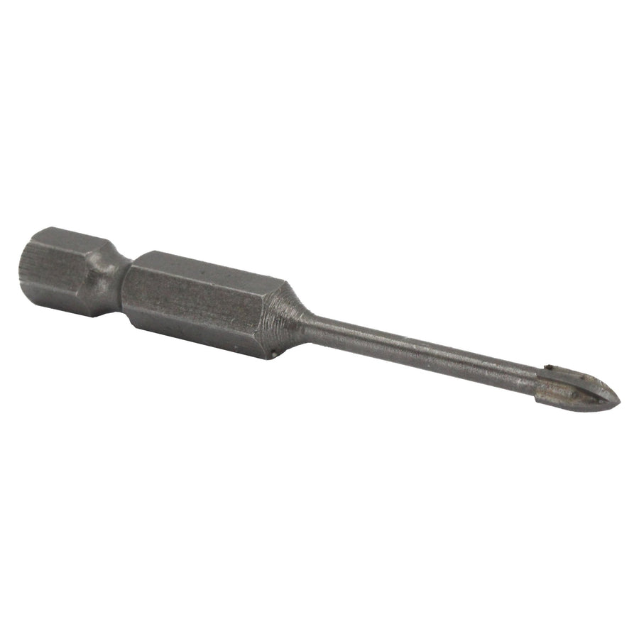 1/8" Carbide Tipped 4 Flute Glass & Tile Drill Bit with Hex Shank