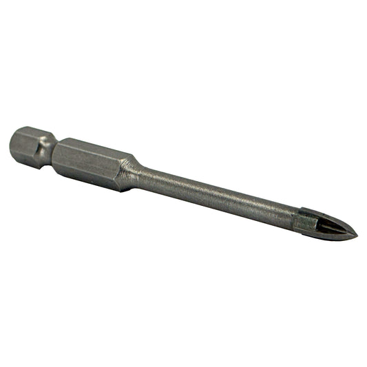 3/16" Carbide Tipped 4 Flute Glass & Tile Drill Bit with Hex Shank