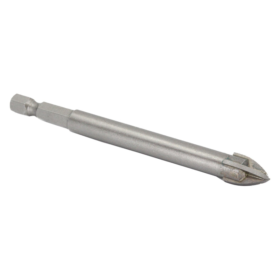 1/2" Carbide Tipped 4 Flute Glass & Tile Drill Bit with Hex Shank