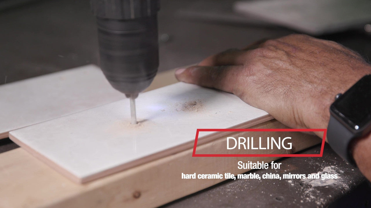 3/16" Carbide Tipped Glass & Tile Drill Bit with Hex Shank