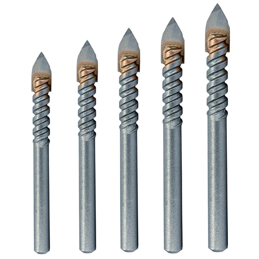 5 Piece Carbide Tipped Glass & Tile Drill Bit Set