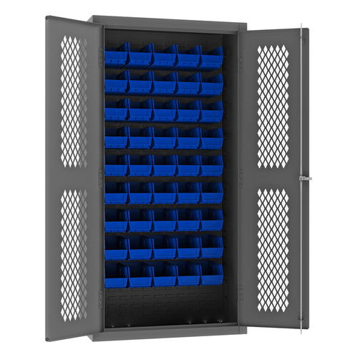 Ventilated Cabinet, 45 Blue Bins