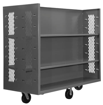 2 Sided Mesh Stock Truck, 3 Shelves