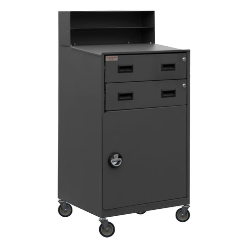 Mobile Shop Desk, 1 Shelf, 2 Drawers