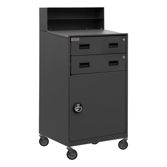 Mobile Shop Desk, 1 Shelf, 2 Drawers