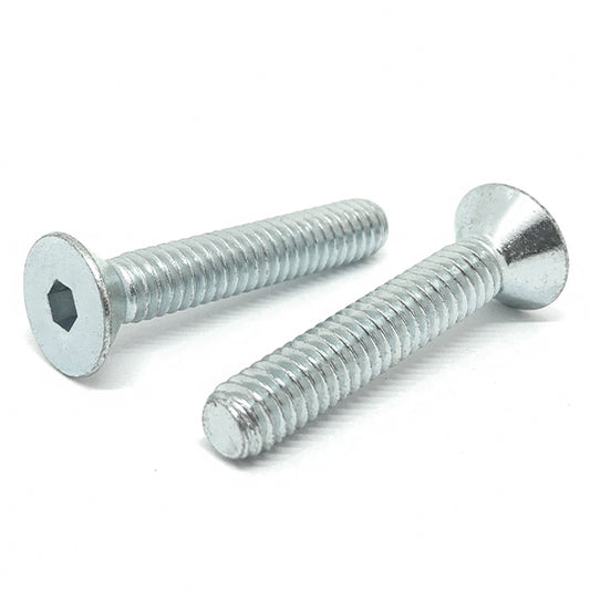 M6-1.0x14 Class 12.9 Alloy Flat Socket Head Cap Screws Zinc